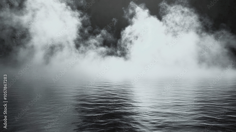 PNG Mysterious foggy night water PNG Mysterious foggy night water