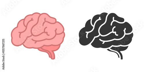 Human brain icon set. Thinking, mind refresh, brain health, creative vector illustration. 