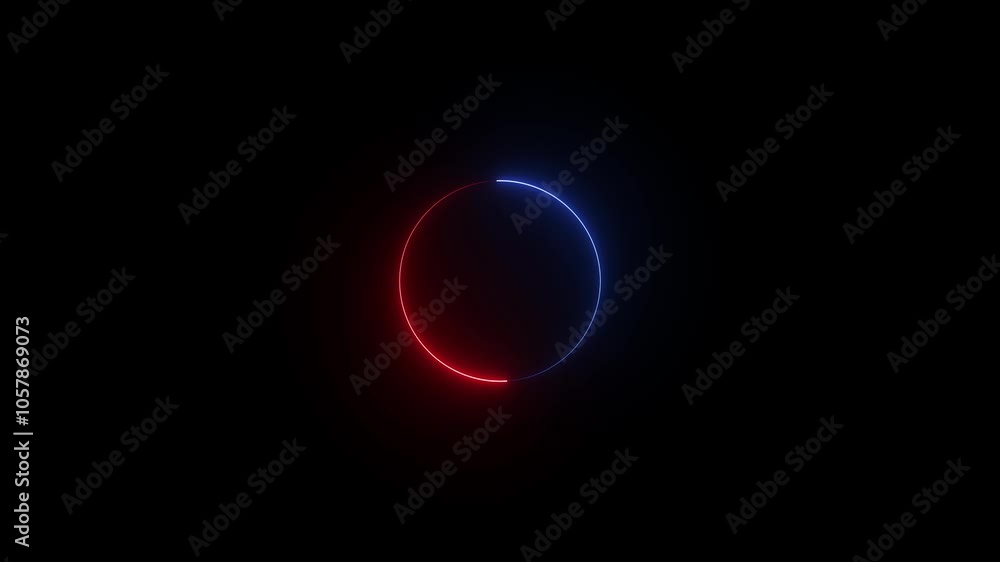 Neon glow circle frame. Abstract glowing neon loading bar circle animated background. Neon glow circle frame. Abstract glowing neon loading bar circle animated background.