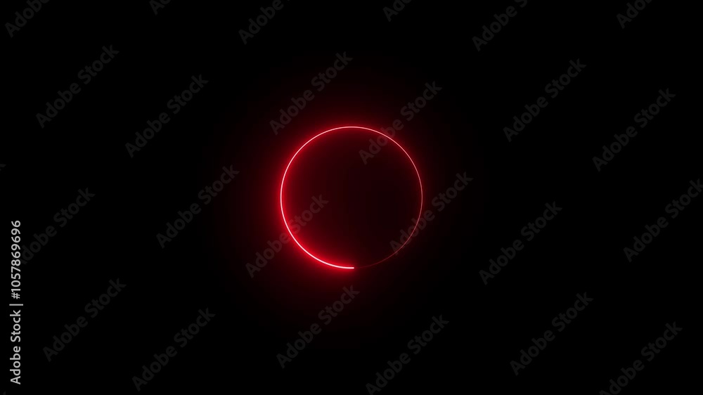 Neon glow circle frame. Abstract glowing neon loading bar circle animated background. Neon glow circle frame. Abstract glowing neon loading bar circle animated background.