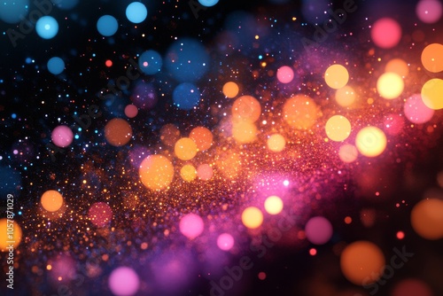 Colorful scatter plot, glowing dots, conceptual design, abstract art