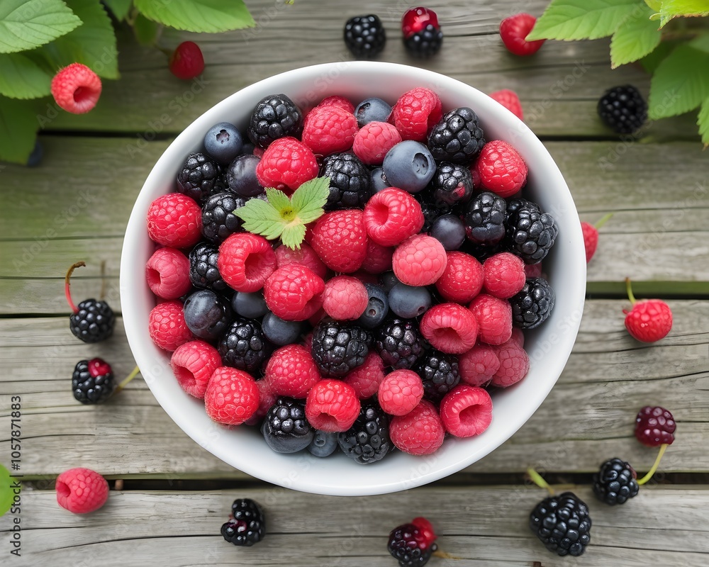 blueberries and raspberries flat lay healthy food blueberries and raspberries flat lay healthy food