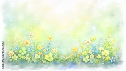 Spring Meadow Flowers with Saint Patrick's Day Theme