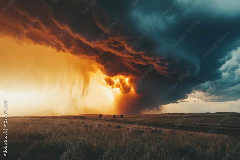 Fototapeta premium Exploring tornado patterns within climate change developments