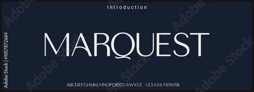 Luxury and Elegant vector font. Minimalist serif alphabet. Typography urban style alphabet fonts for fashion, sport, technology, digital, movie, logo design, vector illustration.