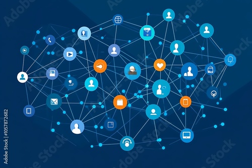 Social Media Network Interconnected Profiles and Data Flow