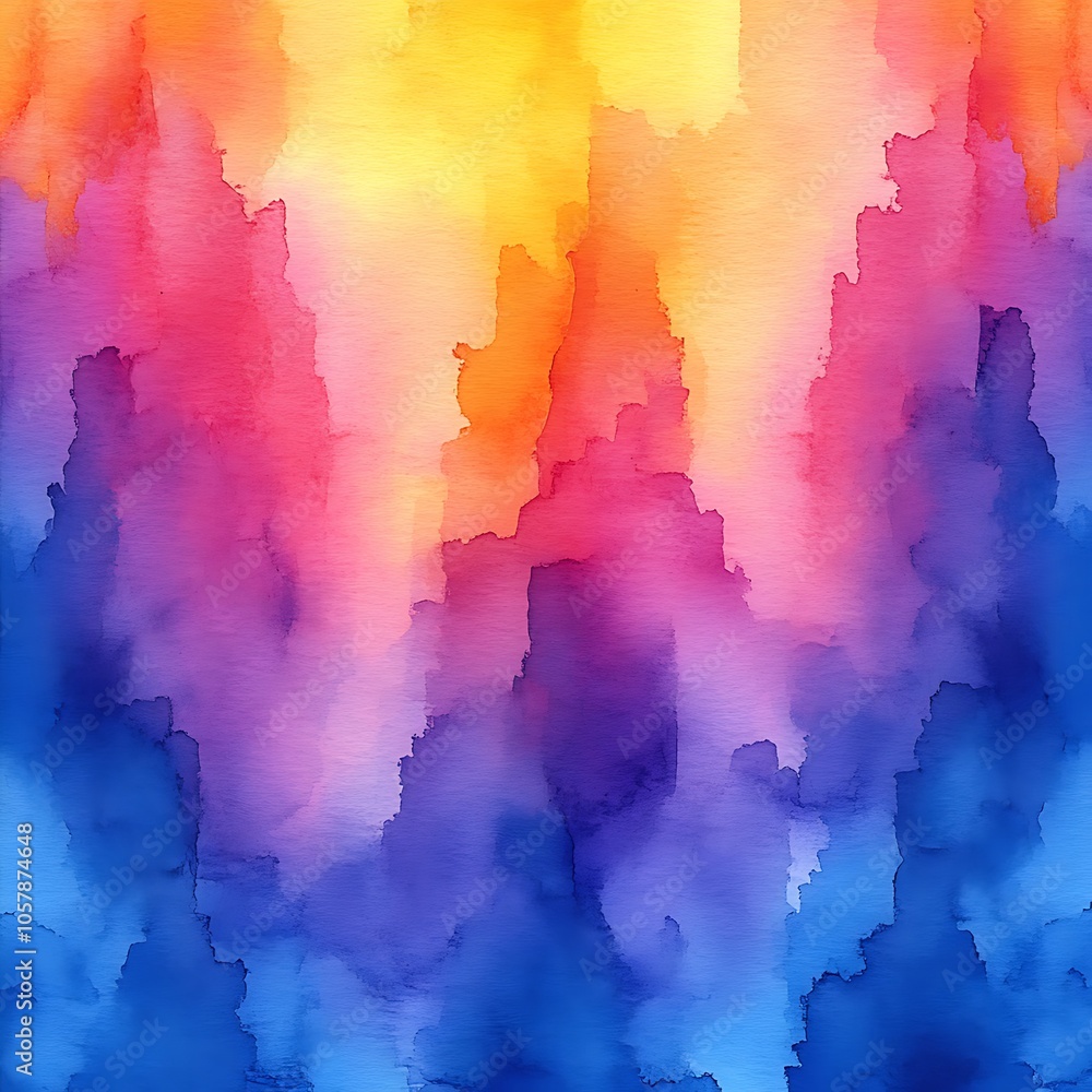 Obraz premium Vibrant Bold Gradient Colors Abstract Watercolor Background Creating Stunning Artistic Scene picture