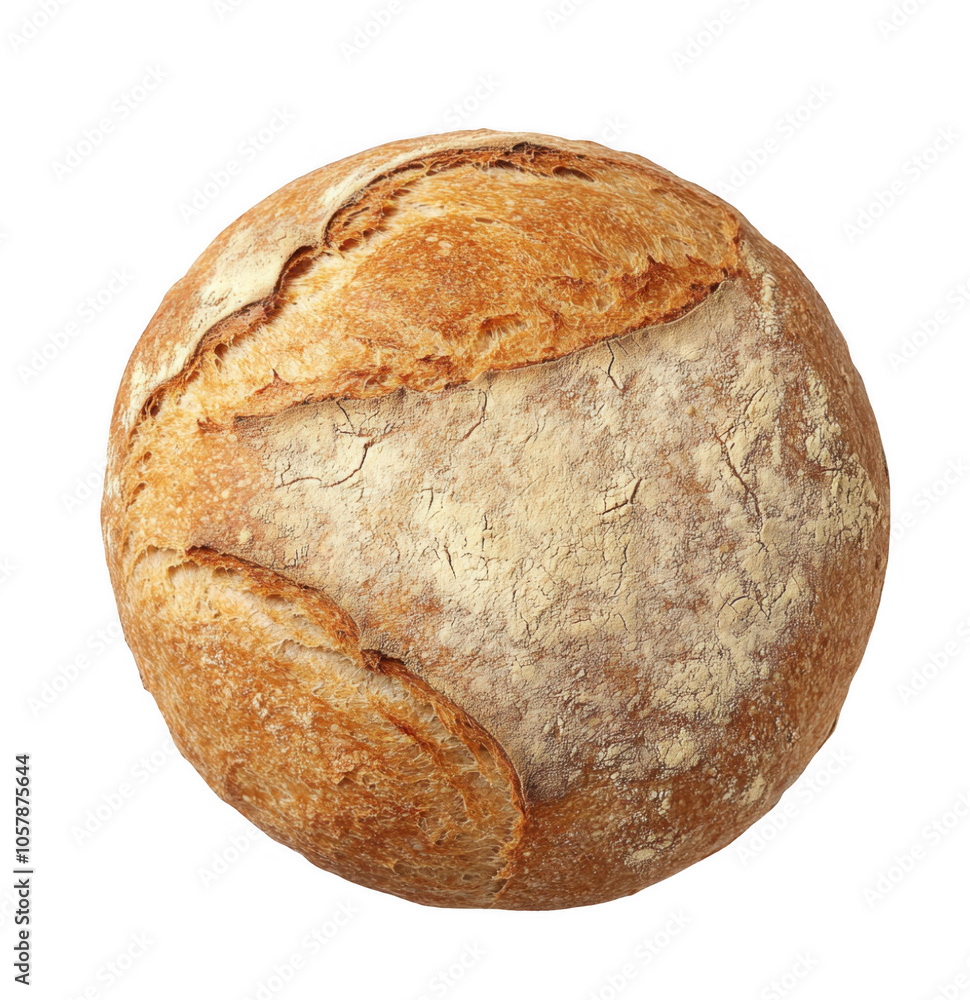 A round loaf of sourdough bread with a crust on a transparent background. PNG A round loaf of sourdough bread with a crust on a transparent background. PNG