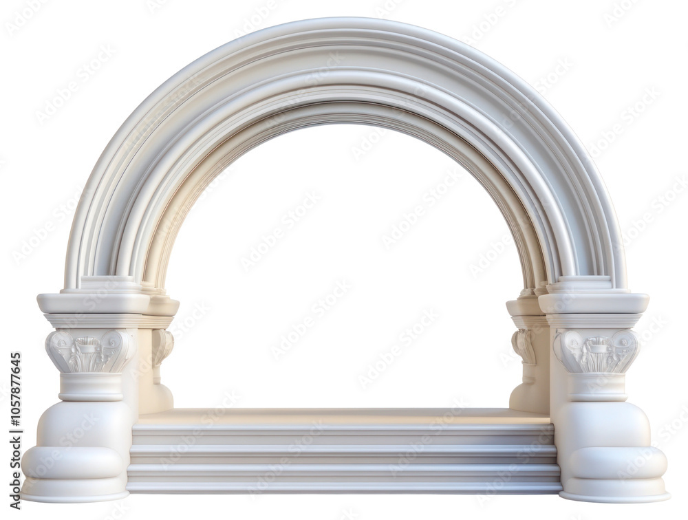 PNG Arch 3d podium architecture arched white. PNG Arch 3d podium architecture arched white.