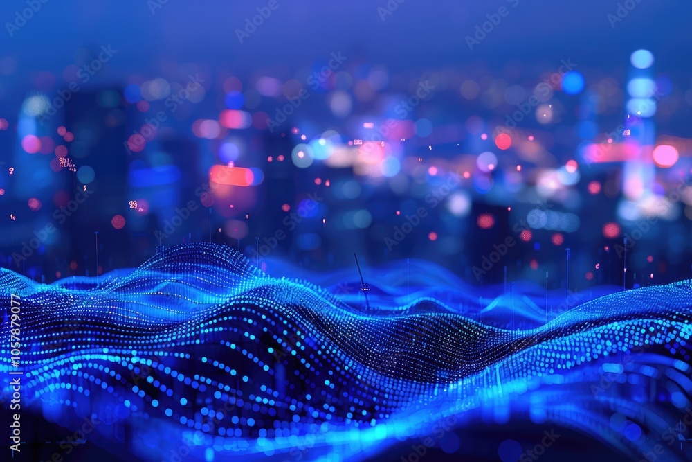 Smart city technology with big data and digital connections. Smart city technology with big data and digital connections.
