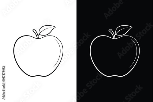Apple vector lineout icon on white back ground.