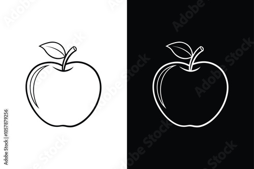 Apple vector lineout icon on white back ground.