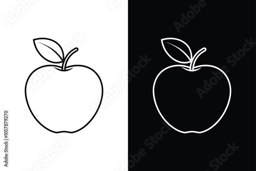 Apple vector lineout icon on white back ground.
