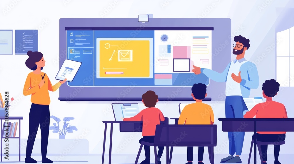 Teachers use interactive teaching tools like smartboards and educational apps to engage students in dynamic classrooms. Teachers use interactive teaching tools like smartboards and educational apps to engage students in dynamic classrooms.