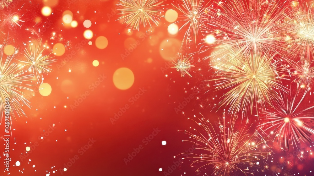 Fototapeta premium Vibrant Fireworks Display Illuminating the Festive Sky