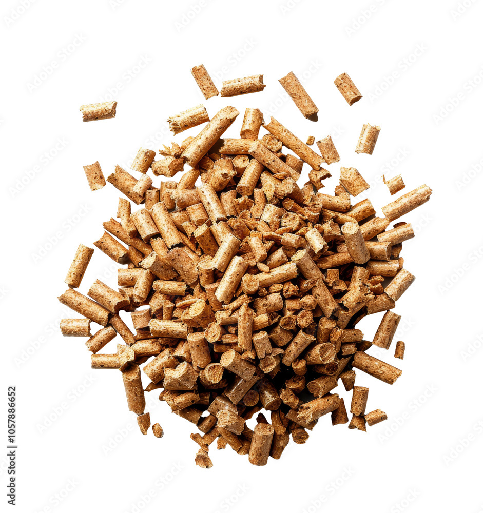Wood pellets scattered in a small pile on a transparent background, PNG format. Perfect for eco-friendly energy and heating visuals. Wood pellets scattered in a small pile on a transparent background, PNG format. Perfect for eco-friendly energy and heating visuals.
