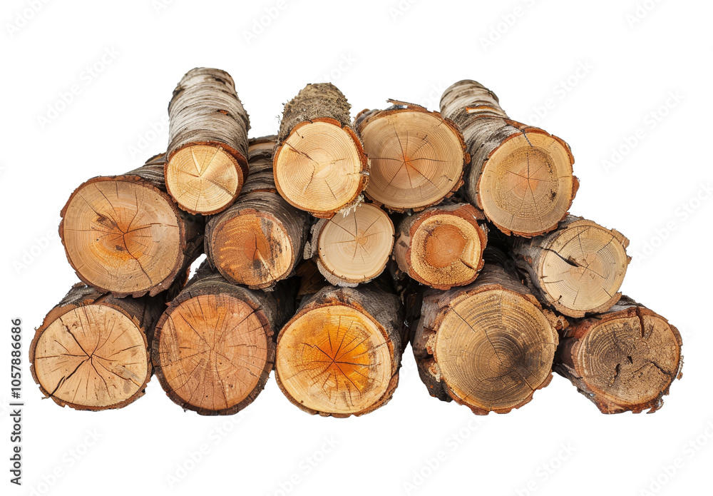 A stack of natural wood logs for firewood, isolated on a transparent background, , Close-up of the product, high quality, Hyper-realistic png. A stack of natural wood logs for firewood, isolated on a transparent background, , Close-up of the product, high quality, Hyper-realistic png.
