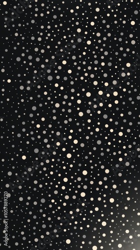 Black background with scattered white dots creating a modern abstract design ...