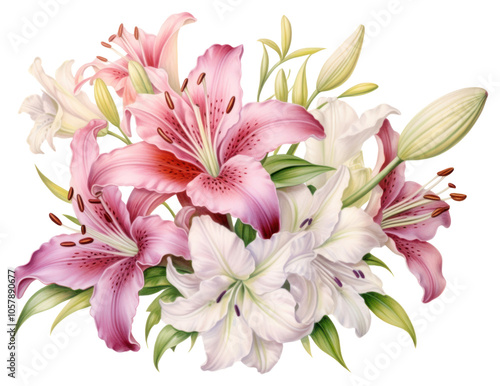 PNG Lilly bouquet blossom flower plant.