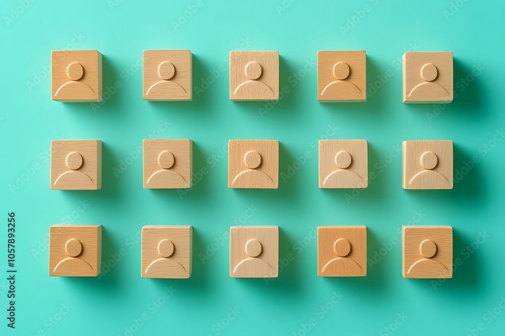 Wooden Blocks Team Arrangement Concept Background Wooden Blocks Team Arrangement Concept Background