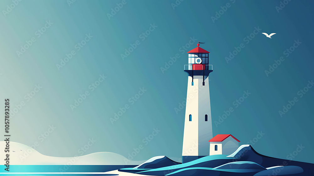 A beautiful lighthouse stands on a rocky coast, guiding ships safely to the harbor. A beautiful lighthouse stands on a rocky coast, guiding ships safely to the harbor.