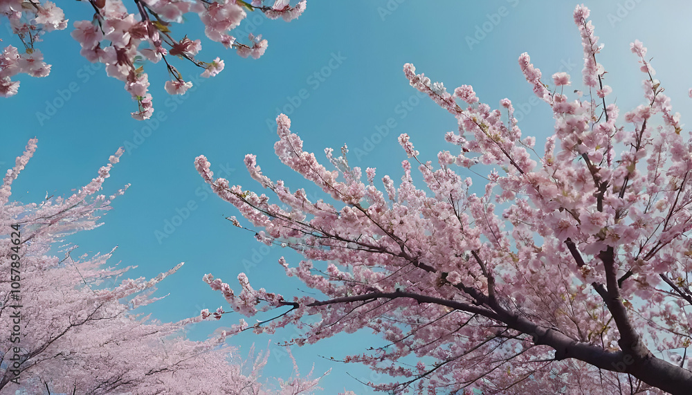 cherry blossom on sky,spring,
