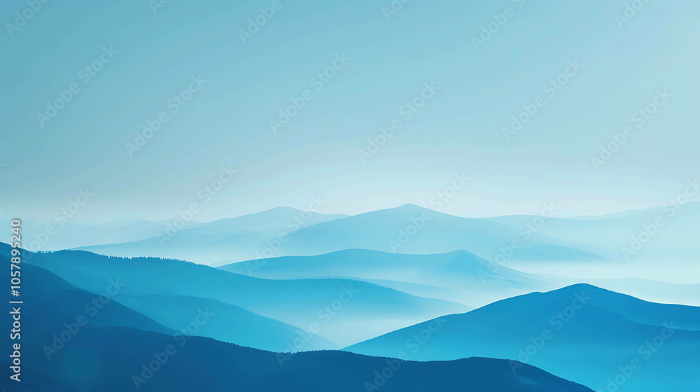Fototapeta premium This is a beautiful landscape image of a mountain range in the distance with a blue sky and white clouds. The mountains are covered in snow.
