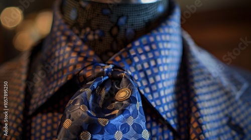 The topic of discussion revolves around the various aspects of clothing, including formal wear, fashion, and objects. Specifically, the focus is on a close-up view of a shirt
