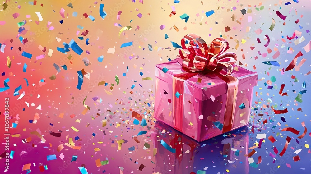 Beautiful gift box with confetti on a colored background --ar 16:9 --v 6.1 Job ID: 210a62ba-89f9-4920-93ed-2b7664bf9dd8 Beautiful gift box with confetti on a colored background --ar 16:9 --v 6.1 Job ID: 210a62ba-89f9-4920-93ed-2b7664bf9dd8