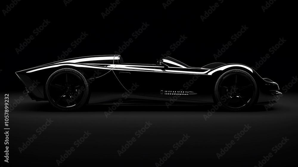 This is a black sports car with a sleek design. It has a long hood, a low profile, and a wide stance. This is a black sports car with a sleek design. It has a long hood, a low profile, and a wide stance.