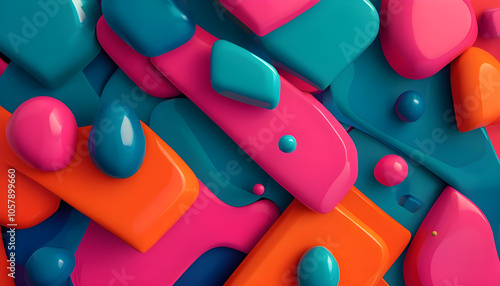 3D Geometric Shapes Background