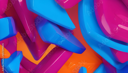 3D Geometric Shapes Background
