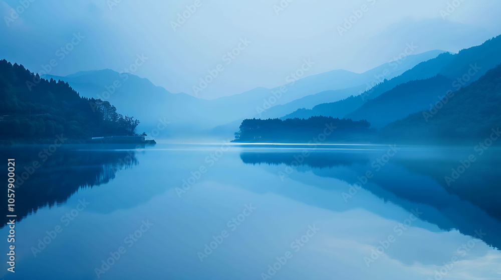 This is a beautiful landscape image of a lake and mountains in the background. The water is calm and still, and the sky is clear. This is a beautiful landscape image of a lake and mountains in the background. The water is calm and still, and the sky is clear.