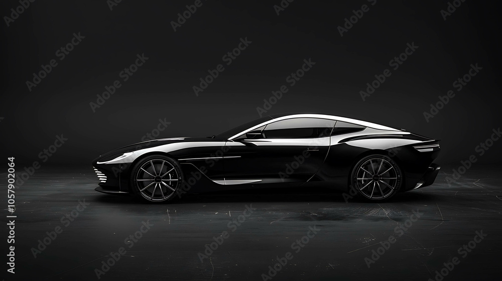 The sleek black sports car is a vision of power and performance. The sleek black sports car is a vision of power and performance.