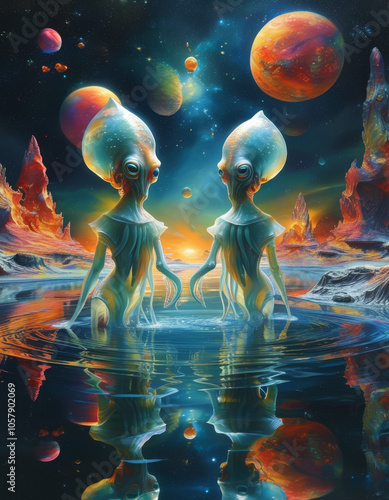 Wallpaper Mural Aliens from outer space intrigue us with their mystery and advanced technology. They raise questions about humanity's future and our place in the universe. Torontodigital.ca