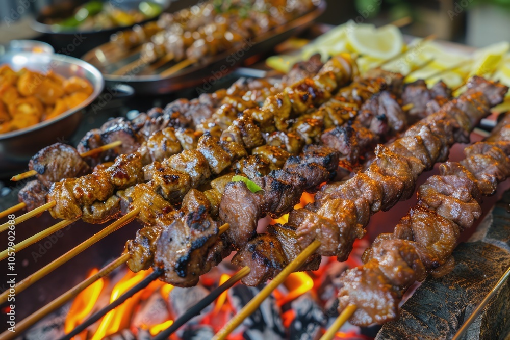 menu of mutton and beef satay served at the feast of Eid al Adha menu of mutton and beef satay served at the feast of Eid al Adha
