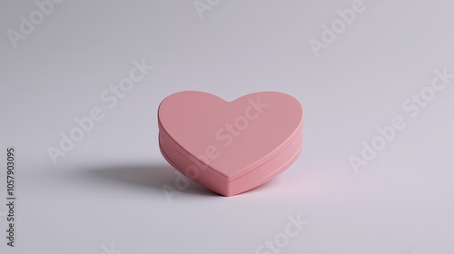 Minimalist Heart-Shaped Box on a Neutral Background