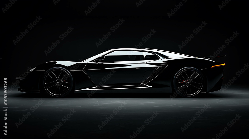 black sports car isolated black sports car isolated