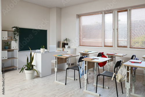 Interior of empty classroom...