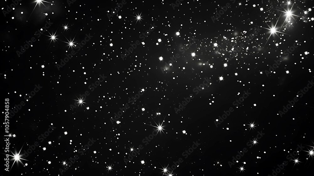 Obraz premium A beautiful starry night sky. The stars are twinkling and shining brightly against the black background of space.