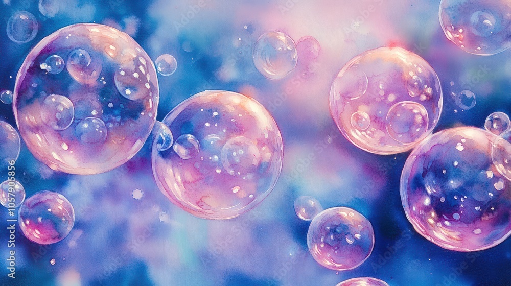 custom made wallpaper toronto digitalAbstract background with colorful, iridescent soap bubbles floating in the air.