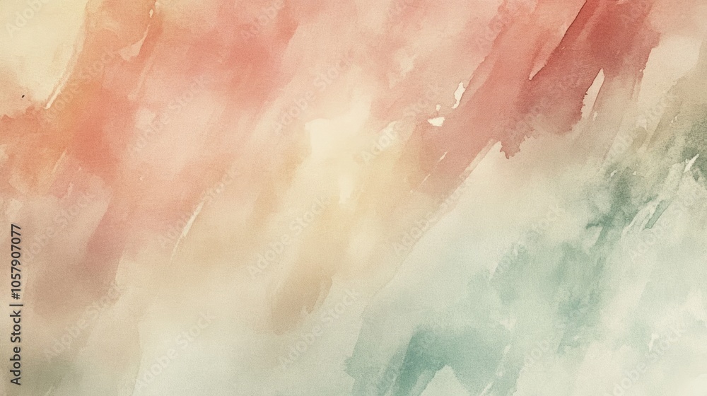 Fototapeta premium Watercolor-inspired background with soft brush strokes in pastel tones, perfect for creating beautiful and gentle designs.