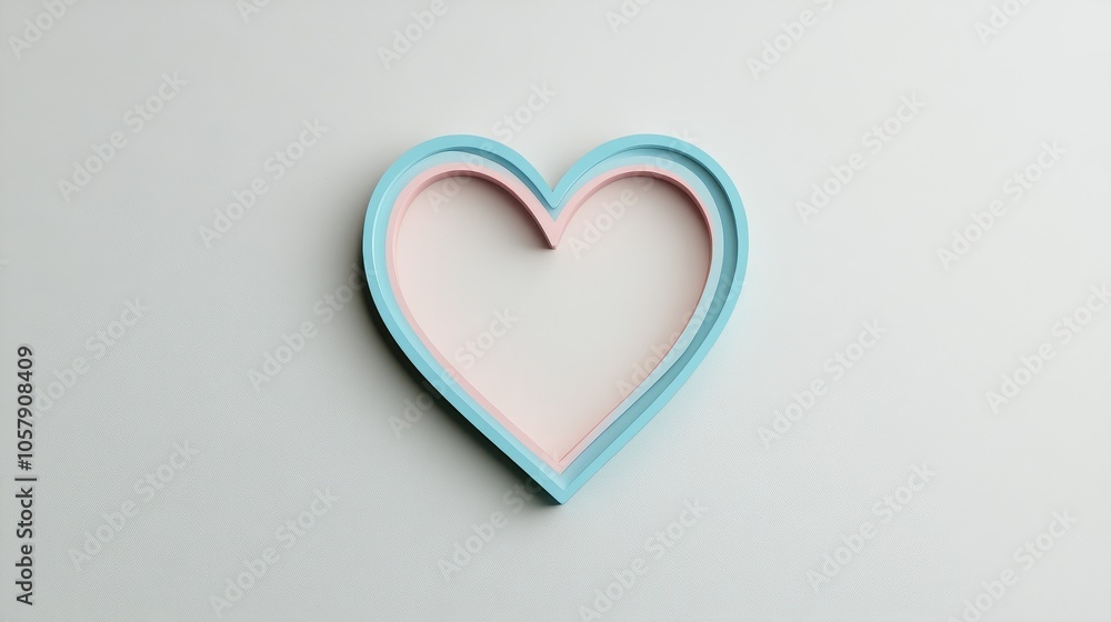 Minimalist Heart-Shaped Frame Against a White Background Minimalist Heart-Shaped Frame Against a White Background