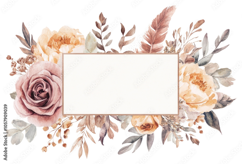 Fototapeta premium PNG Flowers illustration watercolor design.