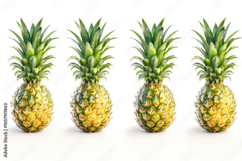 Fototapeta premium Pineapple isolated Pineapple isolated on white background. Pineapple collection.
