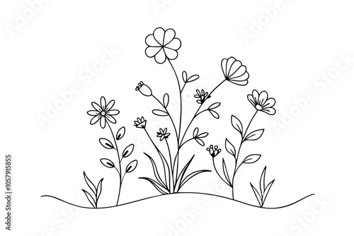 Wildflower Line Art Simple and Stunning Floral Illustrations