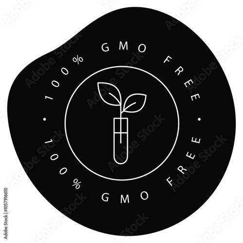 Eco GMO-Free Agricultural Plant Vector Icon Design