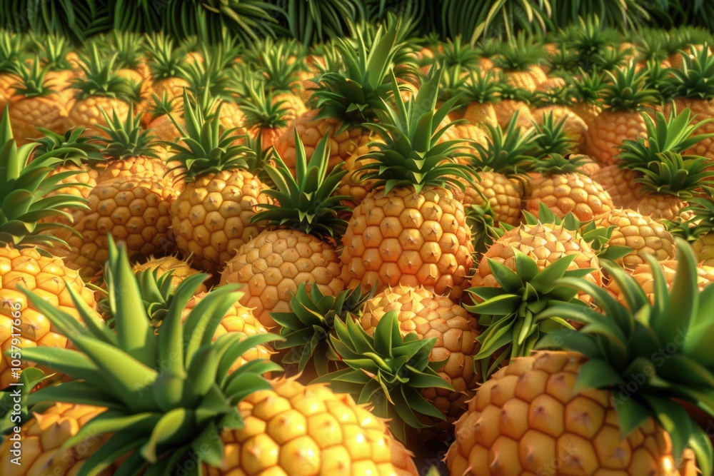 A lot of pineapple fruit background A lot of pineapple fruit background