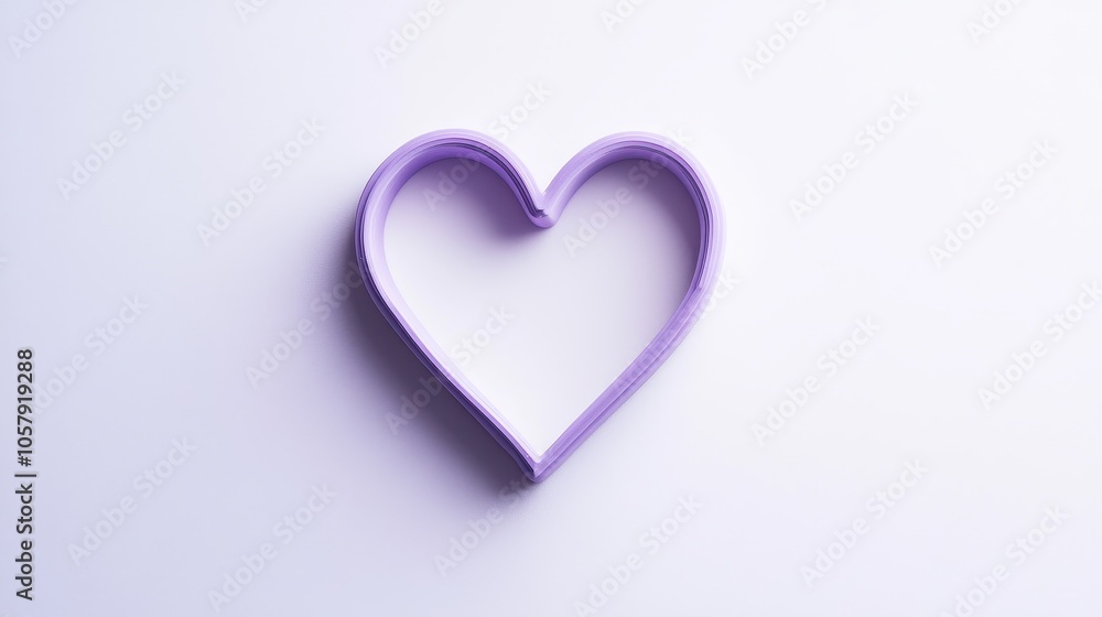 Minimalist Heart-Shaped Cookie Cutter on a Light Background Minimalist Heart-Shaped Cookie Cutter on a Light Background