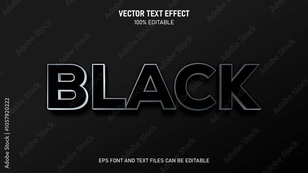 Black platinum 3d style editable text effect Black platinum 3d style editable text effect